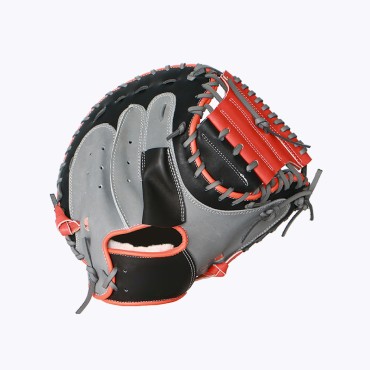 Grey professional leather baseball glove
