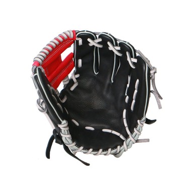 Stylish black leather baseball glove