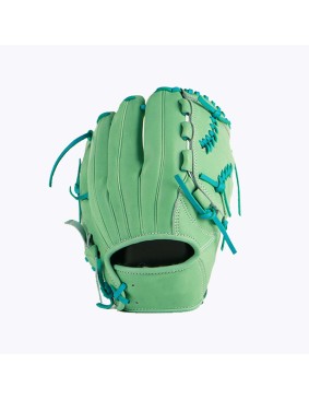 Green leather infield baseball glove