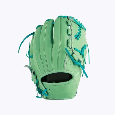 Green leather infield baseball glove