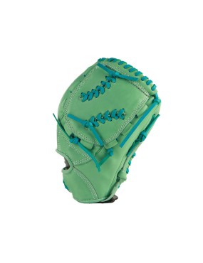 Green leather infield baseball glove