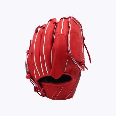 Red high-quality leather baseball glove