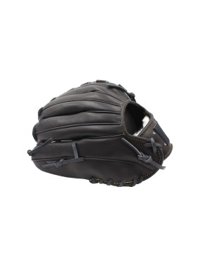 Black leather outfield baseball glove