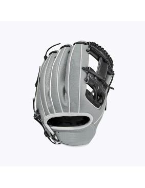Gray leather infield baseball glove