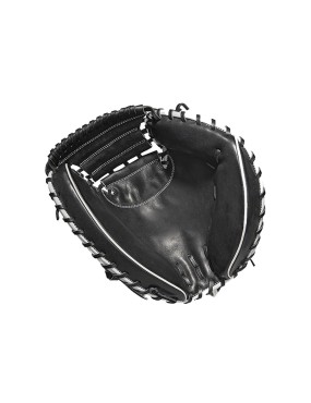 Catcher's black leather baseball glove