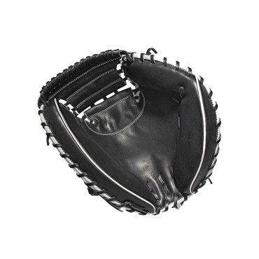 Catcher's black leather baseball glove Catcher's black leather baseball glove