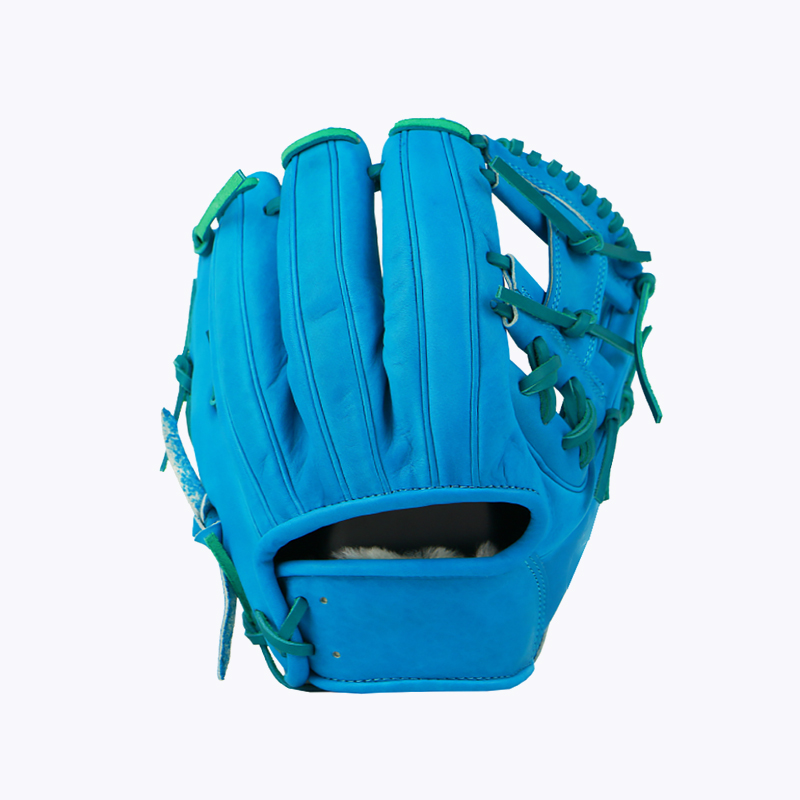 Blue infield leather baseball glove