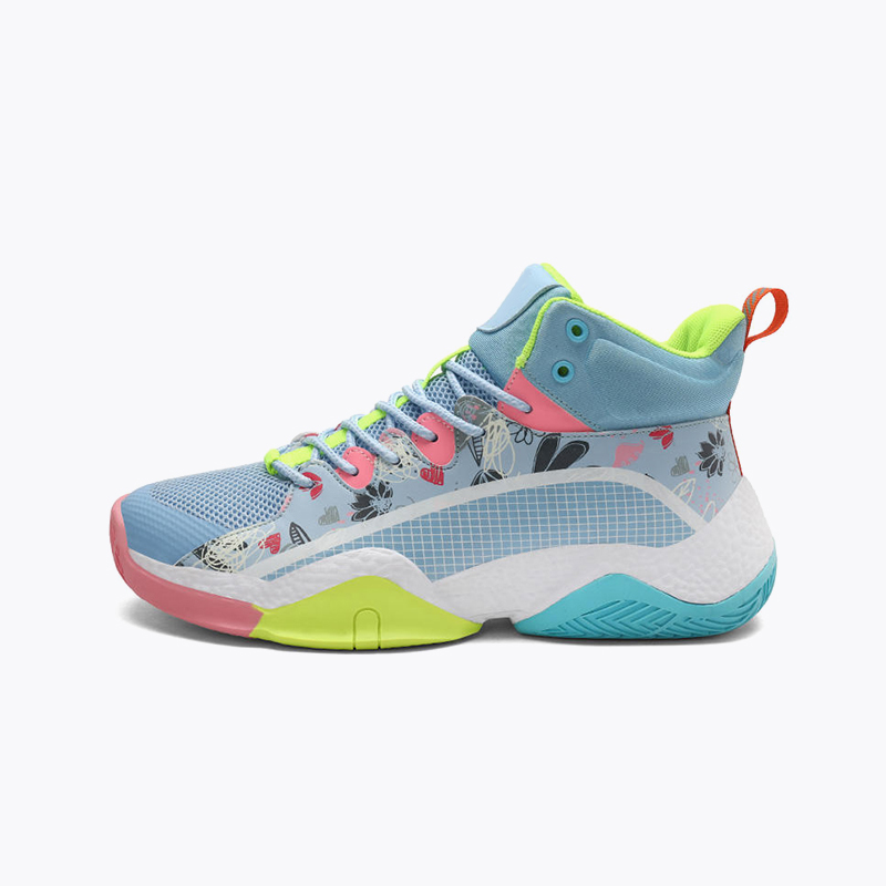 Colorful outdoor high-top athletic shoes